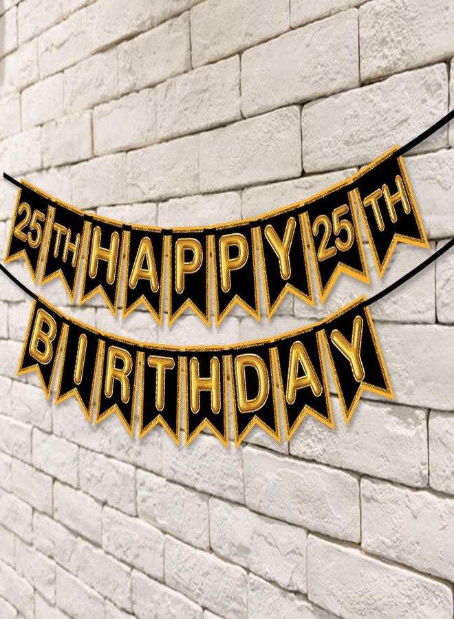 Wobbox 25th Happy Birthday Banner, 25th Happy Birthday Decoration Items (Brown) (FP4551) - Image 4